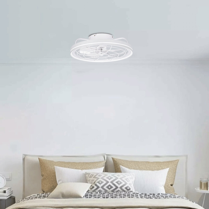 Aigostar - Ventoinha de teto LED com regulação LED/40W/230V 2700-6500K diâmetro 48 cm + comando branco