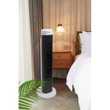 Aigostar - Ventoinha de torre 45W/230V preto/branco
