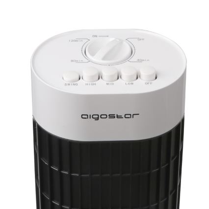 Aigostar - Ventoinha de torre 45W/230V preto/branco