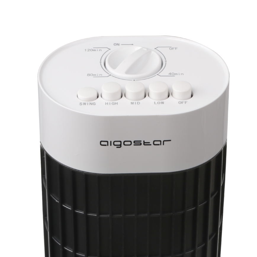 Aigostar - Ventoinha de torre 45W/230V preto/branco