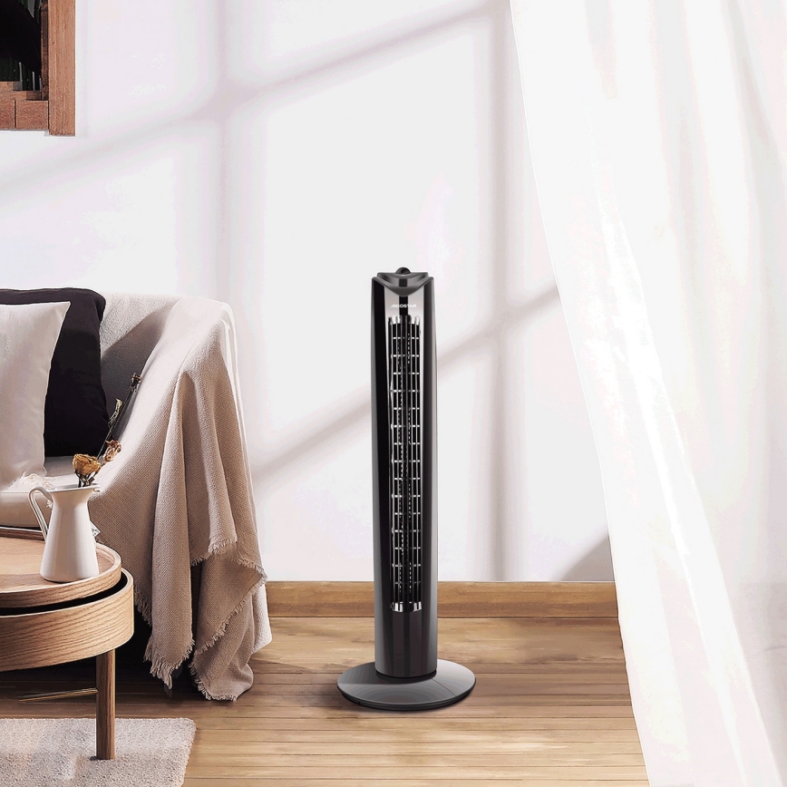 Aigostar - Ventoinha de torre 45W/230V preto