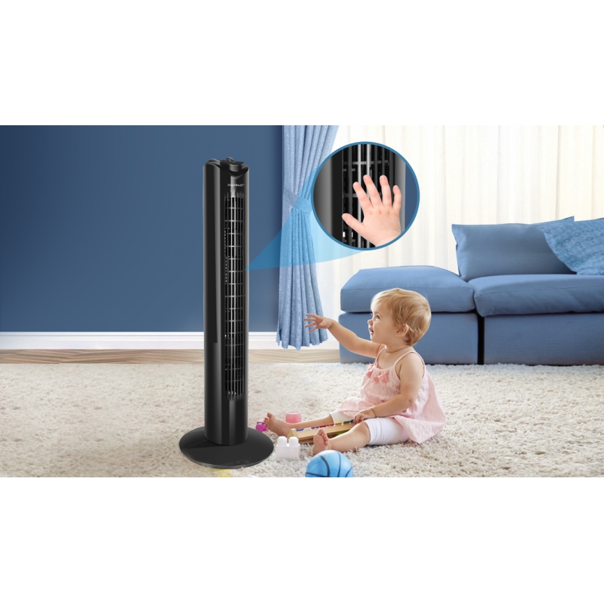 Aigostar - Ventoinha de torre 45W/230V preto