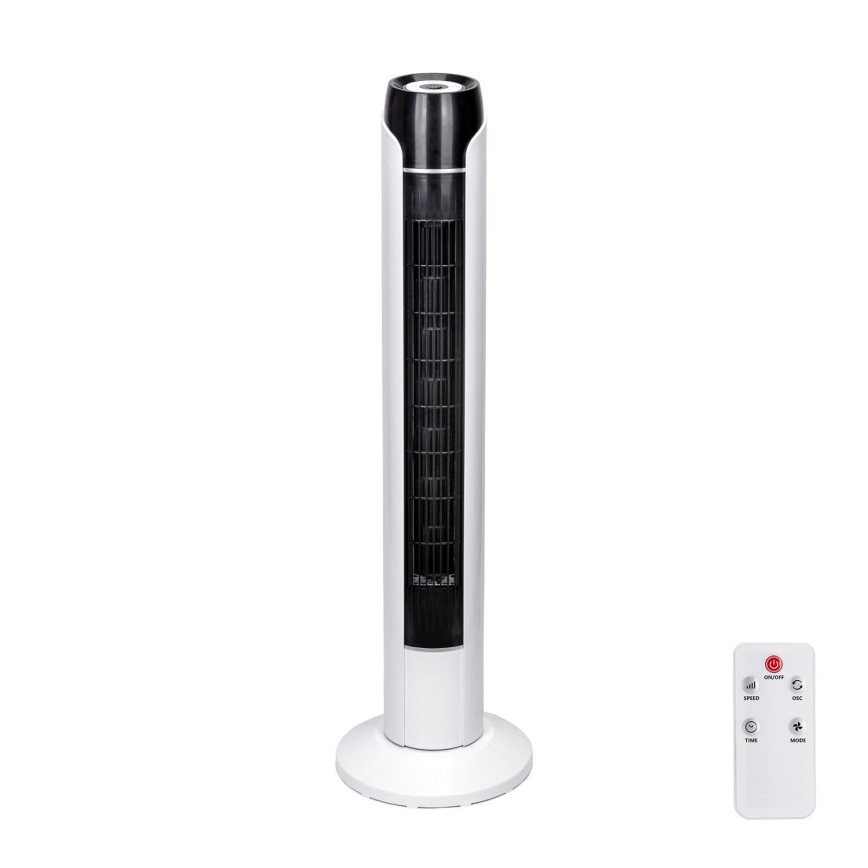 Aigostar - Ventoinha de torre 50W/230V preto/branco + comando