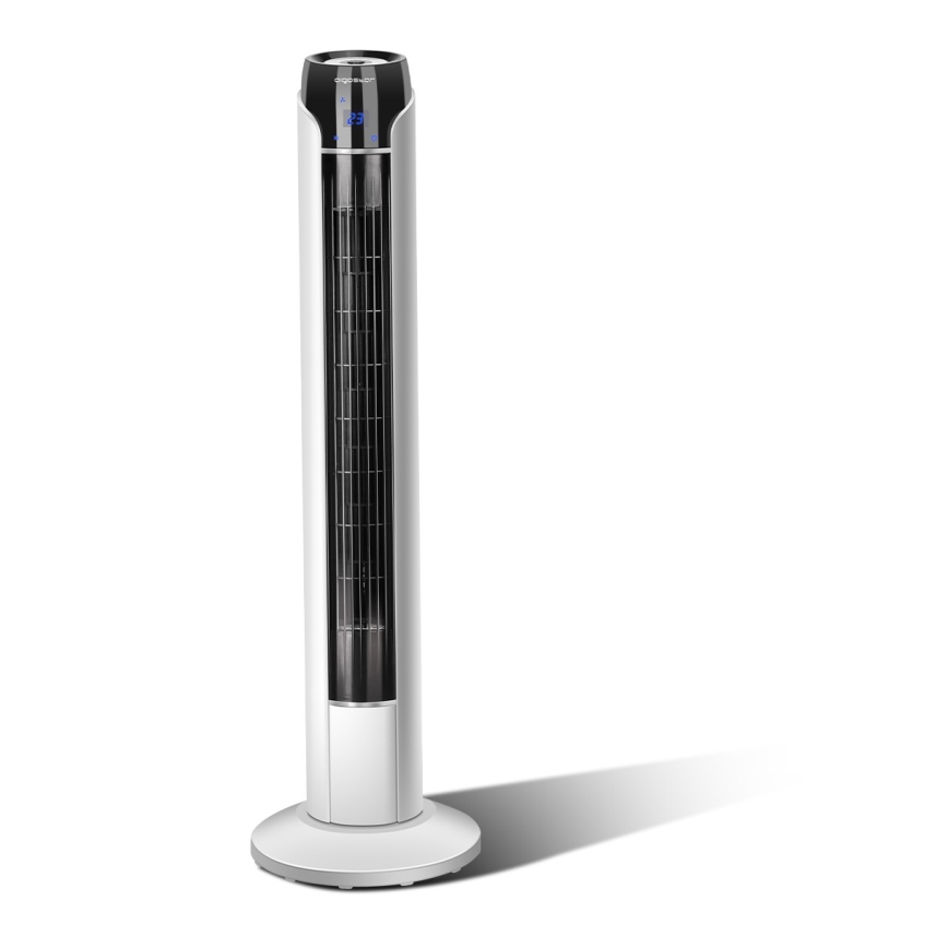 Aigostar - Ventoinha de torre 50W/230V preto/branco + comando