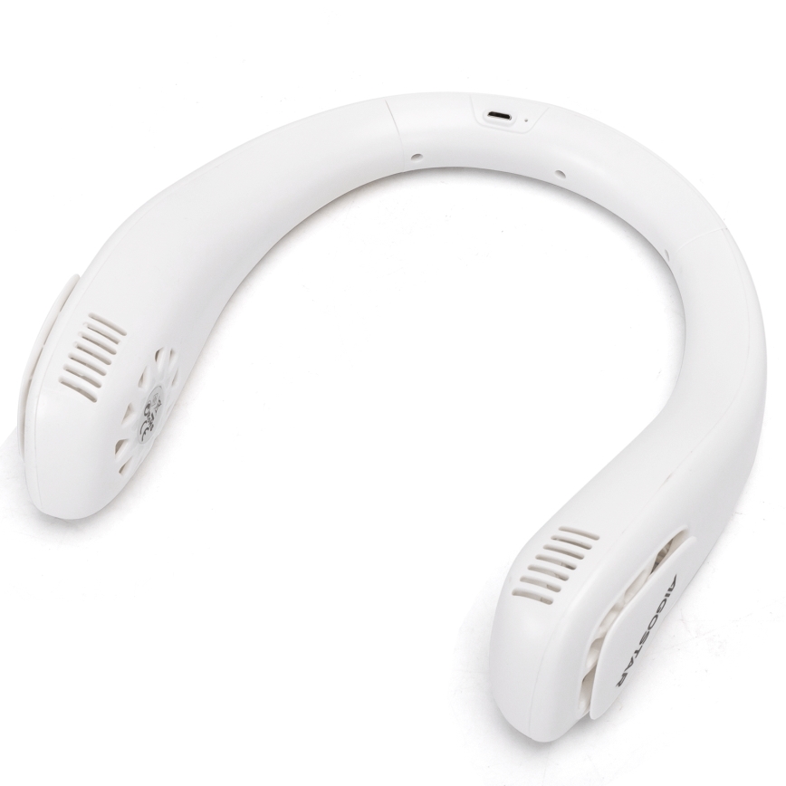 Aigostar - Ventoinha para o pescoço recarregável 4W/5V 2000mAh branco