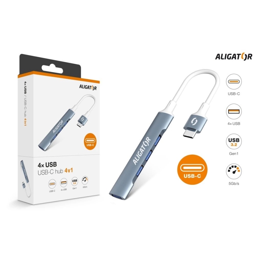 Aligator AHUB002 - hub USB-C 4 em 1
