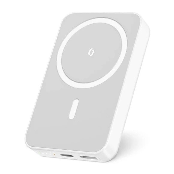 Aligator AMS04WT - Power bank com carregamento sem fios Qi e MagSafe, 10000 mAh, 15W Power Delivery, preto