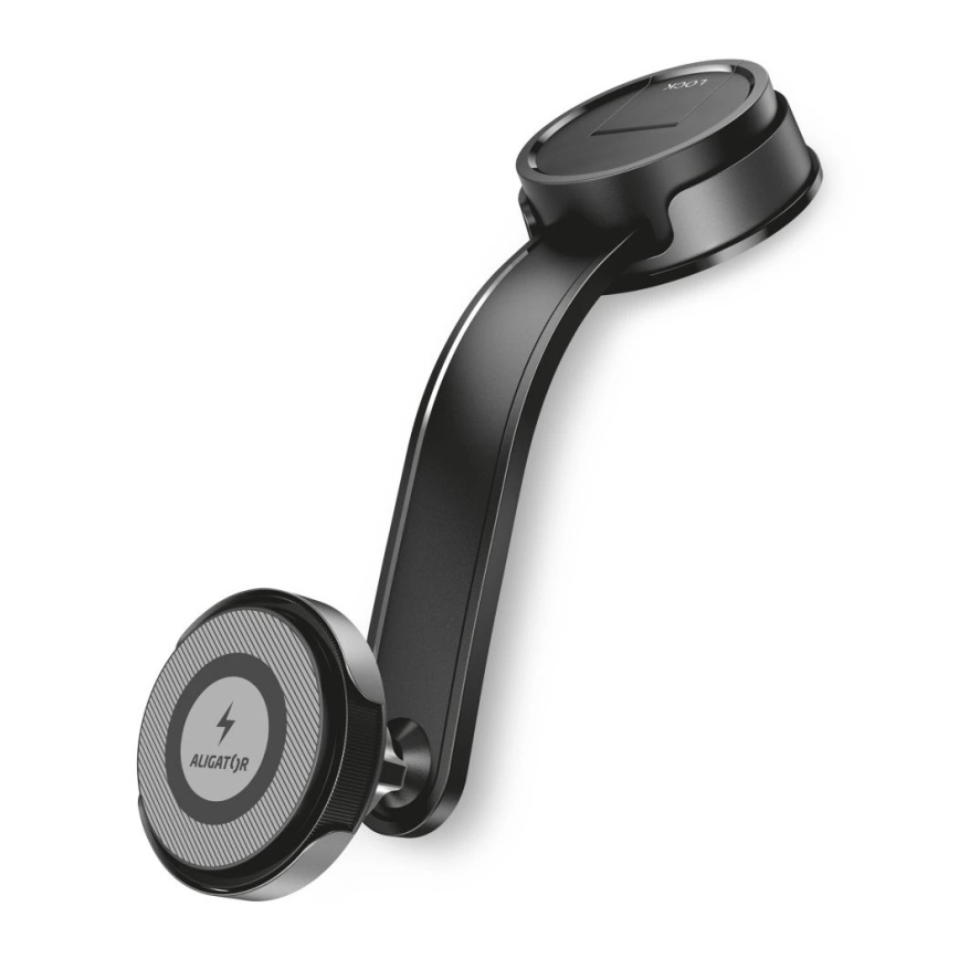Aligator AMS07BK - Suporte para telemóvel para automóvel com braço flexível MagSafe, preto