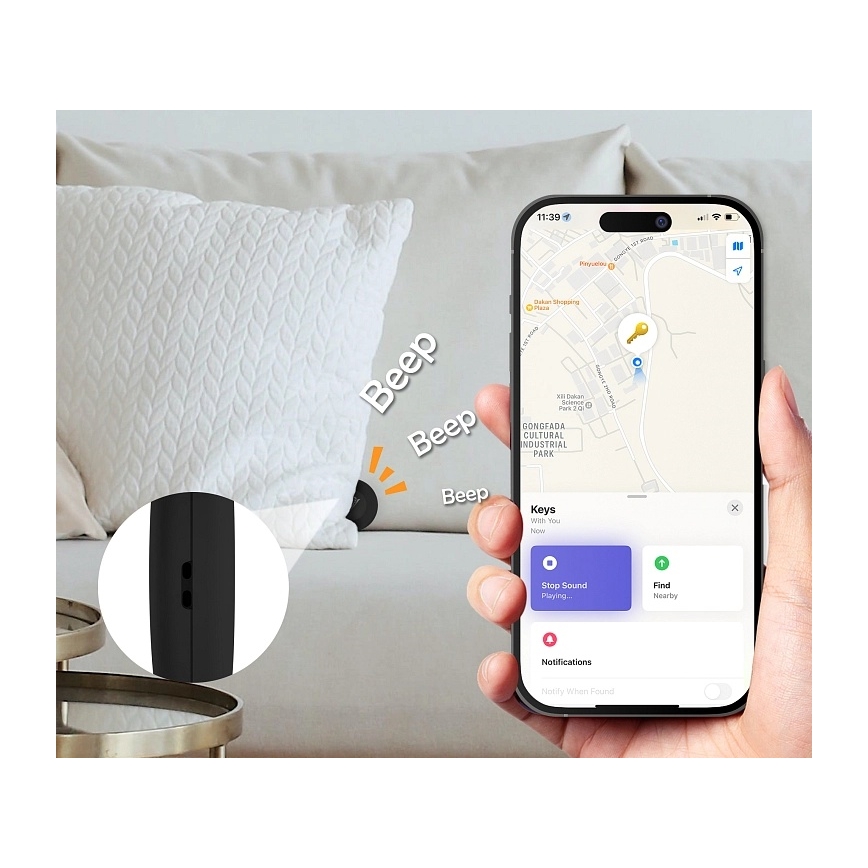 Aligator APD001 - Localizador Life Tag 1xCR2032 IP65 preto