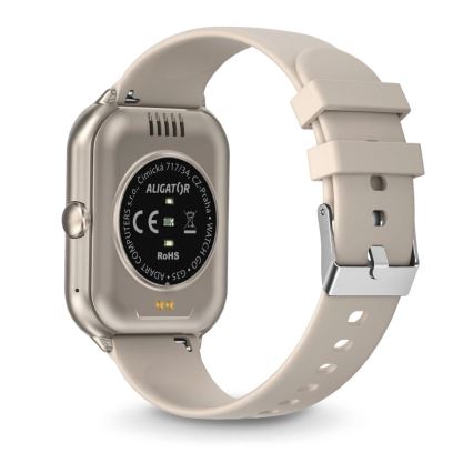 Aligator AW10SR - Relógio inteligente Watch GO 220 mAh IP67 creme