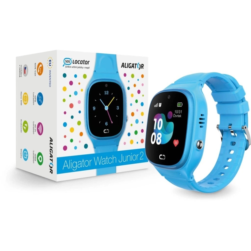 Aligator AW11BE - Relógio inteligente Watch Junior 2, 450 mAh, IP67, Wi-Fi, azul