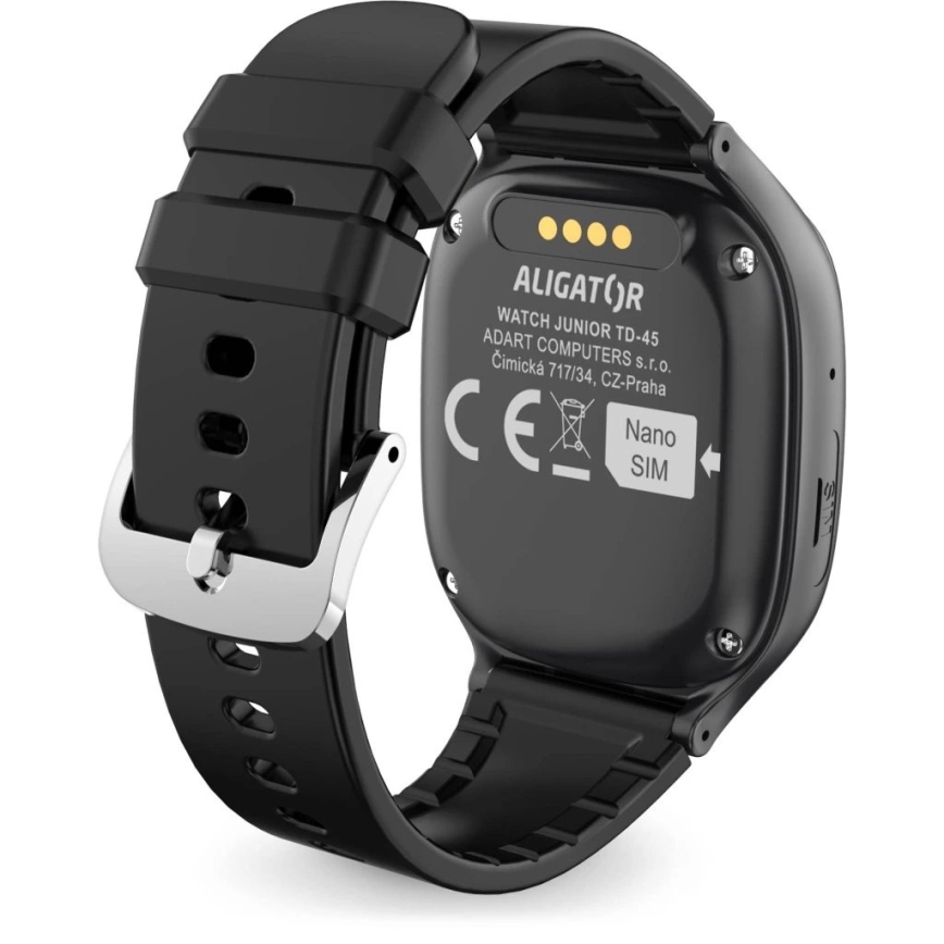 Aligator AW11BK - Relógio inteligente Watch Junior 2 450 mAh IP67 Wi‑Fi preto