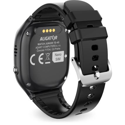Aligator AW11BK - Relógio inteligente Watch Junior 2 450 mAh IP67 Wi‑Fi preto