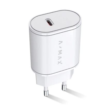 Aligator AX0001V - Adaptador de carga rápida A-MAX Power Delivery 20W USB-C, branco