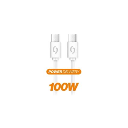 Aligator DATKP47 - Cabo USB-C para USB-C, Power Delivery 100 W, 1,5 m, branco