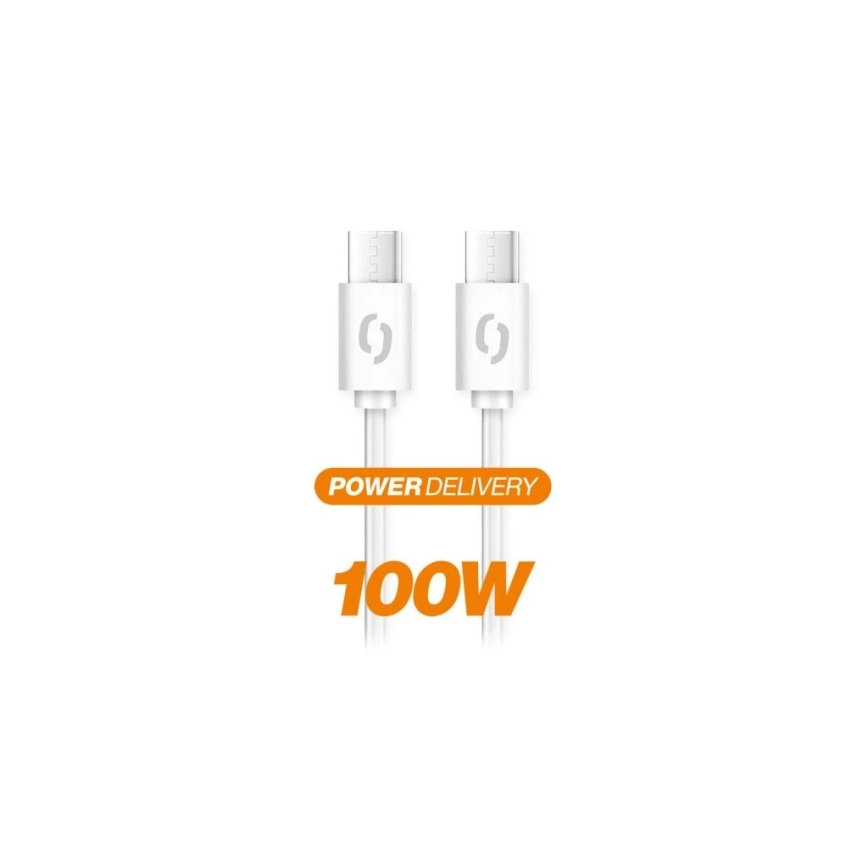 Aligator DATKP47 - Cabo USB-C para USB-C, Power Delivery 100 W, 1,5 m, branco