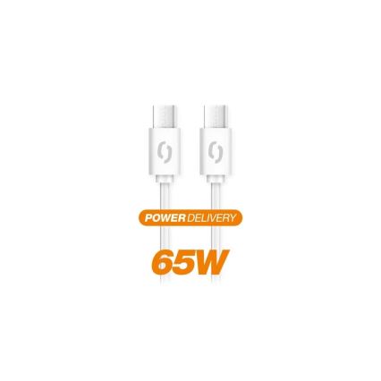 Aligator DATKP49 - Cabo USB-C para USB-C 65W Power Delivery 1,5 m branco