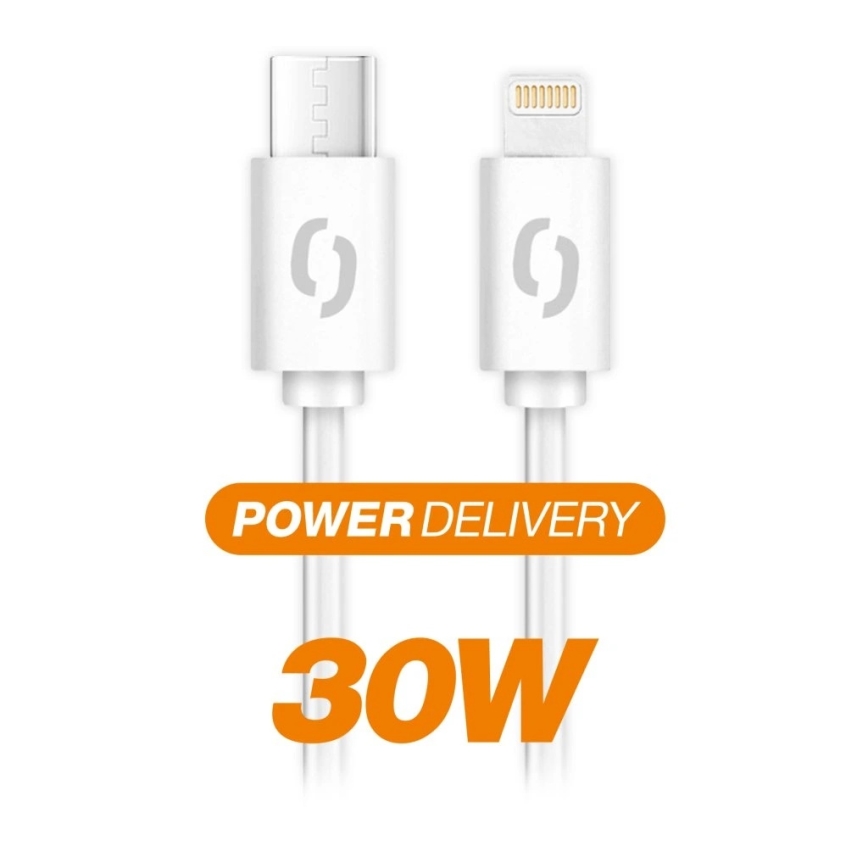 Aligator DATKP61 - cabo USB USB-C/Lightning 30 W Power Delivery 2,5 m branco