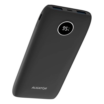 Aligator PBPD10BK - Power Bank com ecrã LCD, Power Delivery, 10000 mAh/20W/3,7V, preto