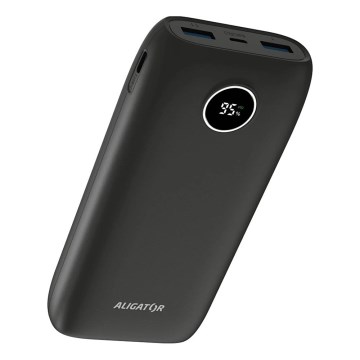 Aligator PBPD20BK - Power Bank com ecrã LCD, Power Delivery, 20000 mAh/20W/3,7V, preto