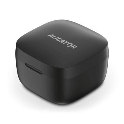 Aligator TWS05 - Auriculares sem fios Pods LITE 200 mAh + 2x 30 mAh pretos