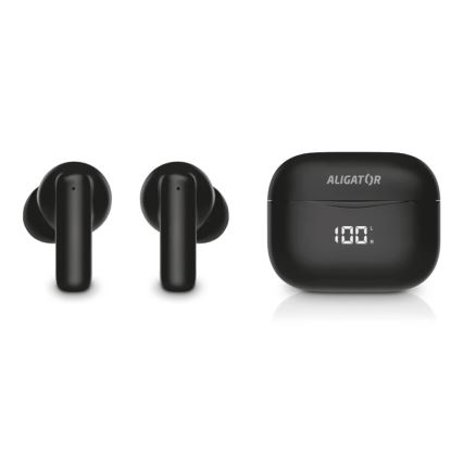Aligator TWS06 - Auriculares sem fios Pods PRO 3 200 mAh + 2x 30 mAh IP30 pretos