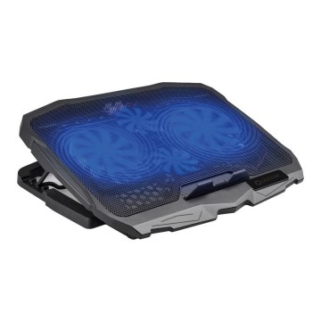Almofada de arrefecimento para portátil 4x ventoinha 2xUSB preta