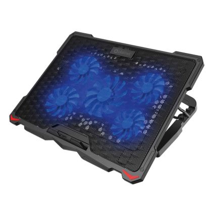 Almofada de arrefecimento para portátil 5x ventoinha 2xUSB preta