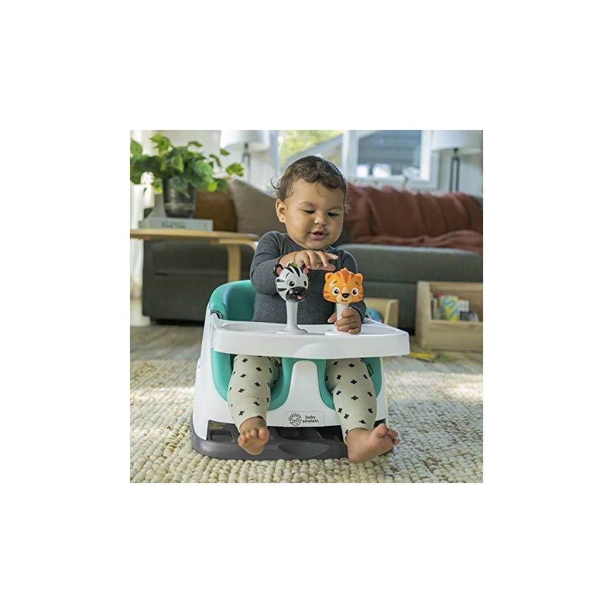 Almofada de cadeira de refeição com 2 brinquedos 2em1 DINE&DISCOVER