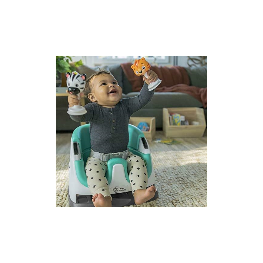 Almofada de cadeira de refeição com 2 brinquedos 2em1 DINE&DISCOVER