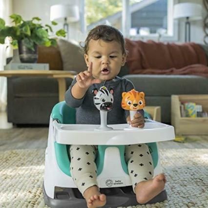 Almofada de cadeira de refeição com 2 brinquedos 2em1 DINE&DISCOVER