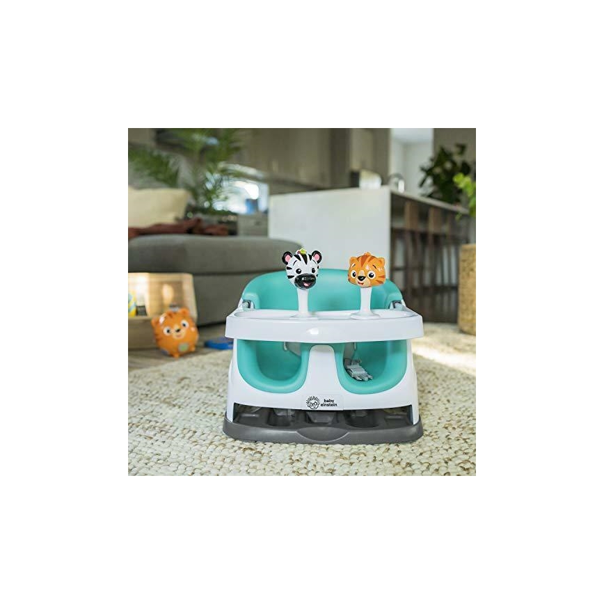 Almofada de cadeira de refeição com 2 brinquedos 2em1 DINE&DISCOVER