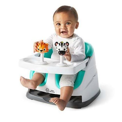 Almofada de cadeira de refeição com 2 brinquedos 2em1 DINE&DISCOVER