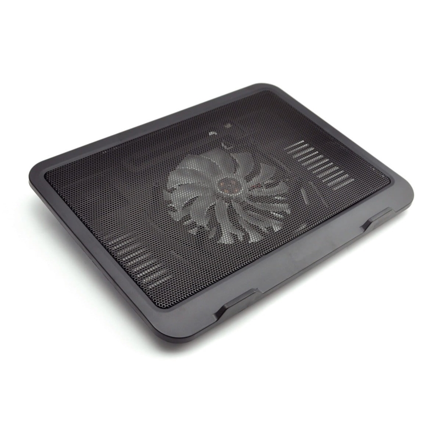 Almofada de refrigeração para portátil 1x ventoinha 1xUSB preta