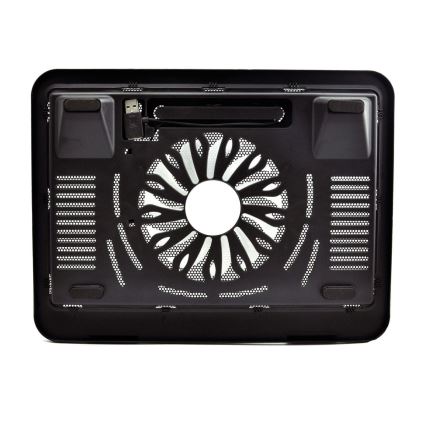 Almofada de refrigeração para portátil 1x ventoinha 1xUSB preta