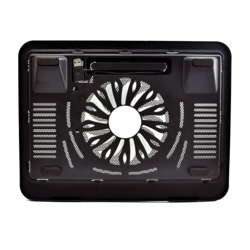Almofada de refrigeração para portátil 1x ventoinha 1xUSB preta