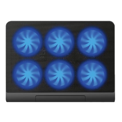 Almofada de refrigeração para portátil 6x ventoinha 2xUSB preta