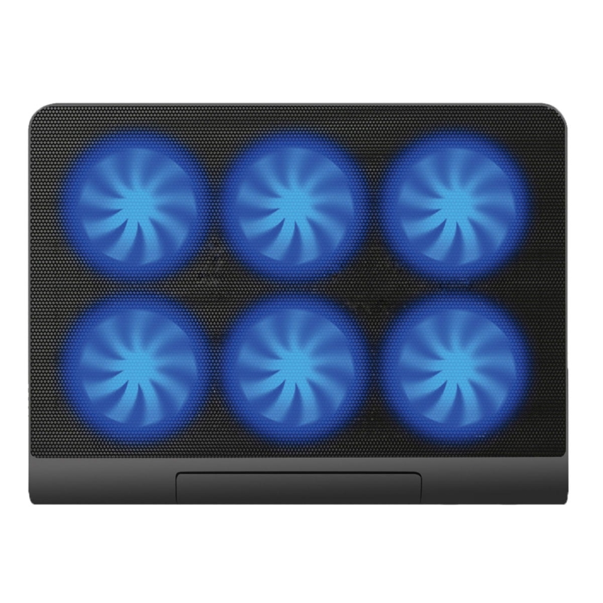 Almofada de refrigeração para portátil 6x ventoinha 2xUSB preta