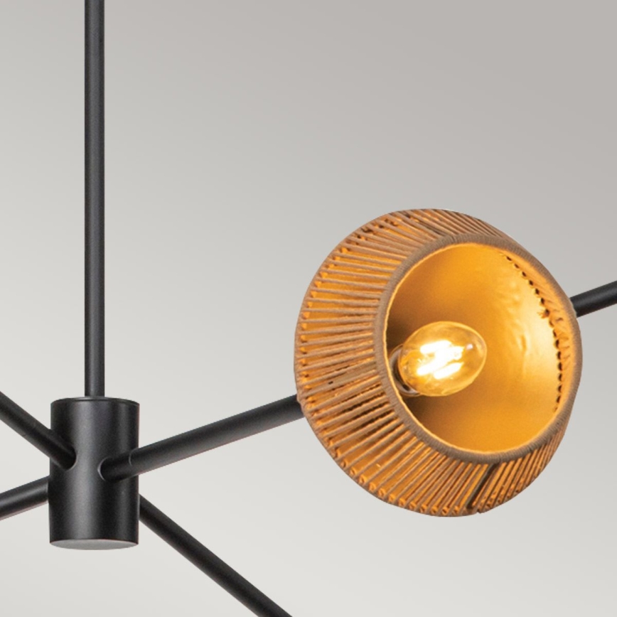 Alora Mood - Lustre de haste DAPHNE 6xE14/40W/230V preto/castanho