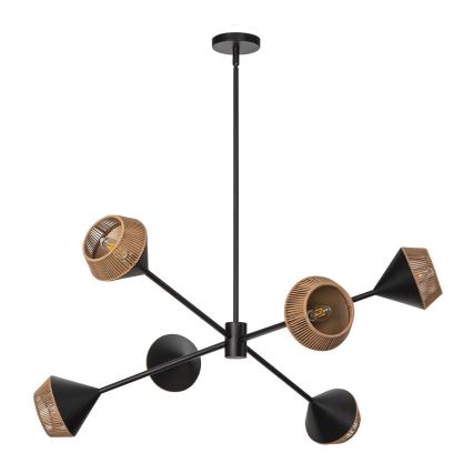 Alora Mood - Lustre de haste DAPHNE 6xE14/40W/230V preto/castanho