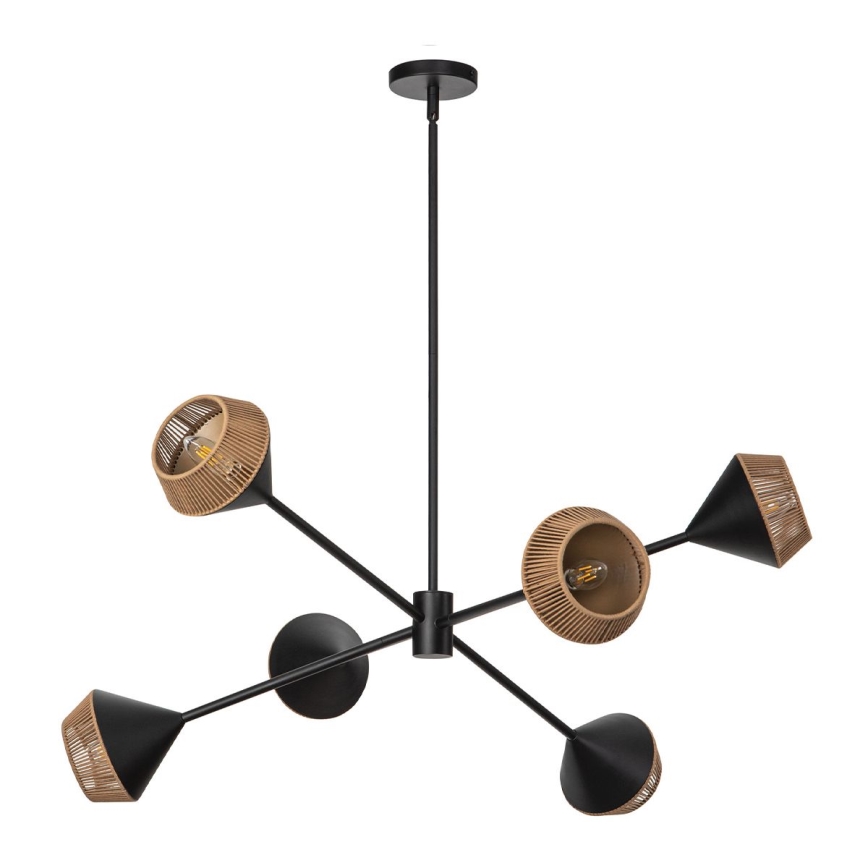 Alora Mood - Lustre de haste DAPHNE 6xE14/40W/230V preto/castanho