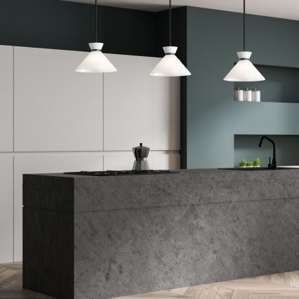 Alora Mood - Lustre de haste HALSTON 1xE27/60W/230V preto