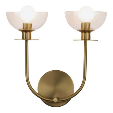 Alora Mood ALM-SYLVIA-2WB-BG-CL - Aplique de parede SYLVIA 2xE14/40W/230V dourado