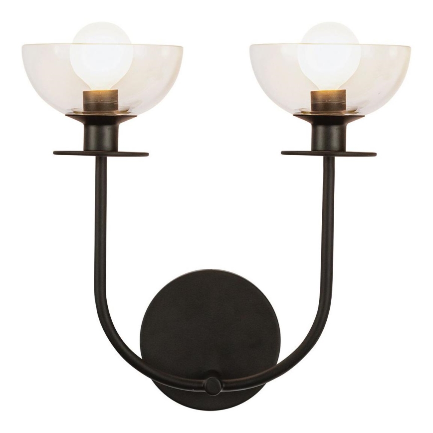 Alora Mood ALM-SYLVIA-2WB-BK-CL - Aplique de parede SYLVIA 2xE14/40W/230V preto
