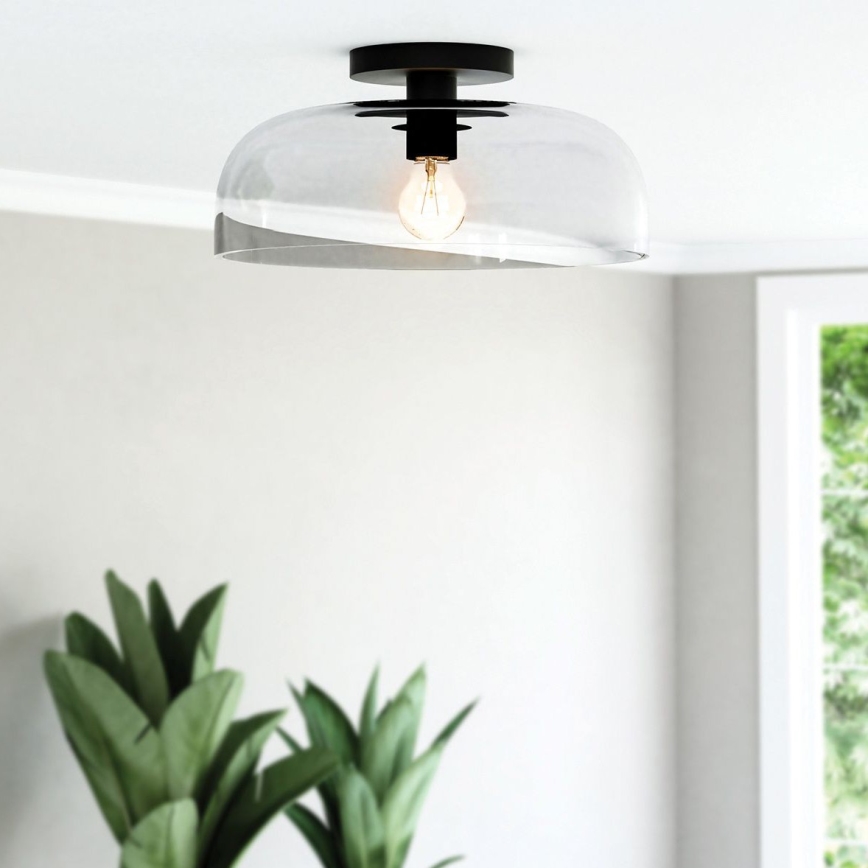 Alora Mood ALM-SYLVIA-SF-BK-CL - Candeeiro de tecto SYLVIA 1xE27/60W/230V preto