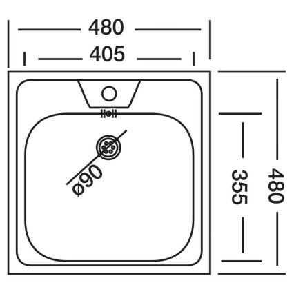 ALVEUS 1074634 - Lava-loiça de cozinha ALLUX 48x48 cm mate aço/cetim