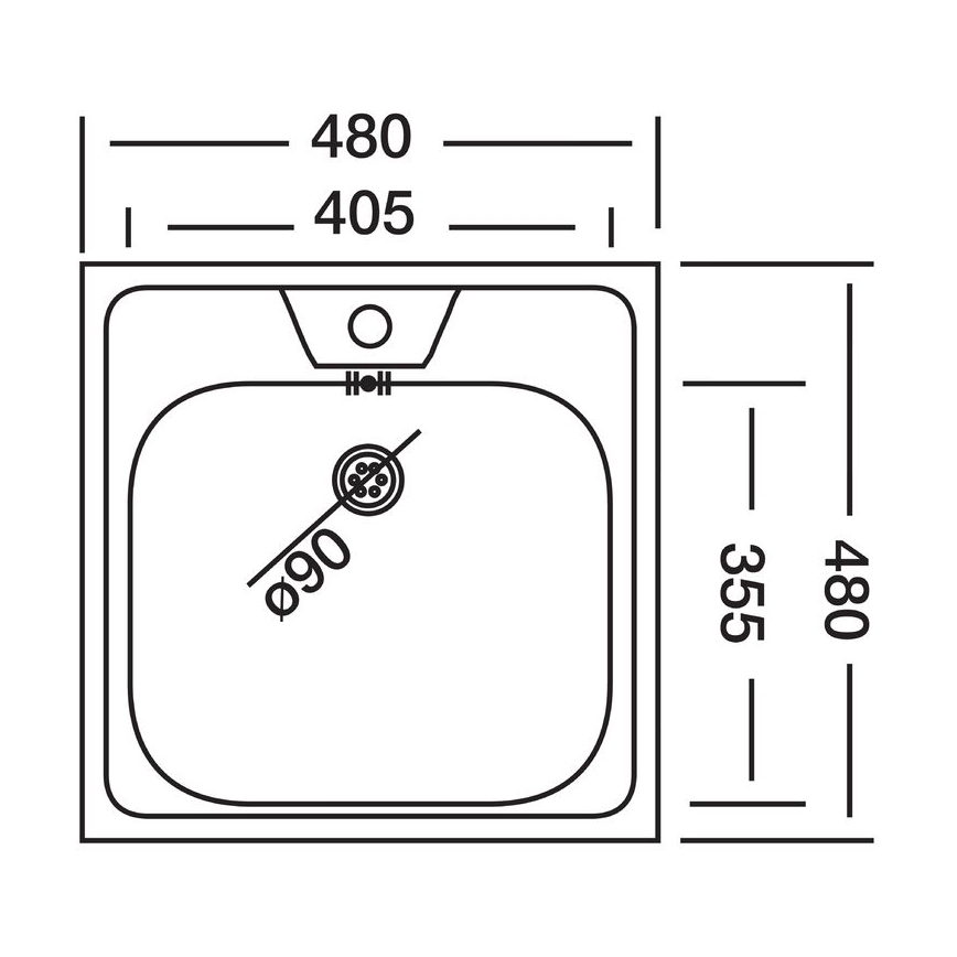 ALVEUS 1074634 - Lava-loiça de cozinha ALLUX 48x48 cm mate aço/cetim