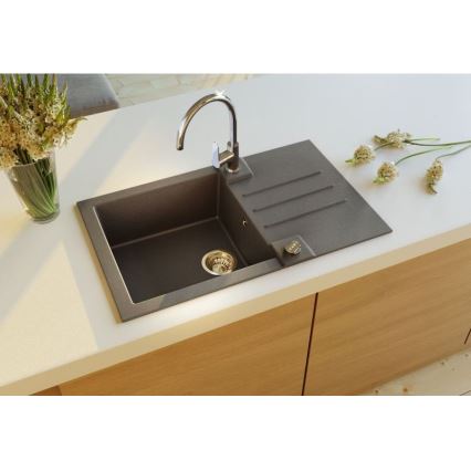 ALVEUS 1090942 - Lava-loiça de cozinha ROCK 78x48 cm granito/preto