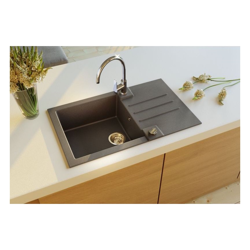 ALVEUS 1090942 - Lava-loiça de cozinha ROCK 78x48 cm granito/preto