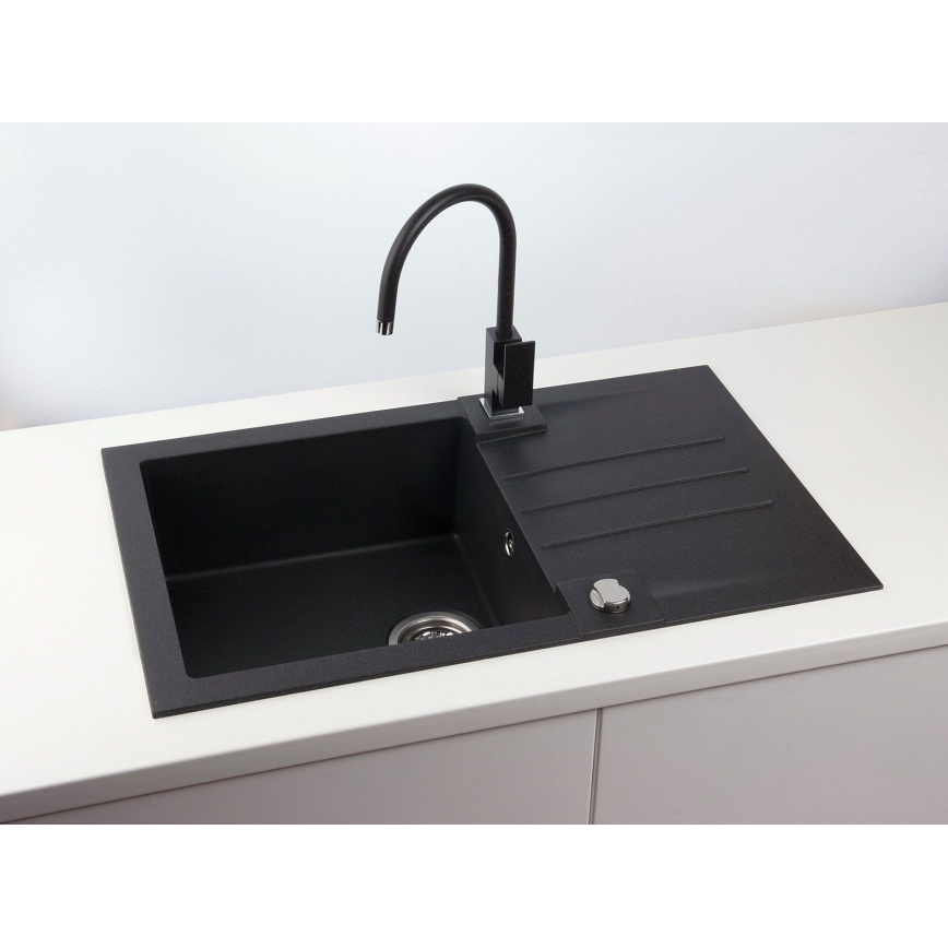 ALVEUS 1090942 - Lava-loiça de cozinha ROCK 78x48 cm granito/preto